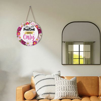 Positive Vibes Only Quote Printed Wall hanging for Home & Office Decoration | Bedroom & Living Room Wall Decor | Door Hanging | Gift | Decoration Art Piece | Motivational Quote Decorative Wall Art